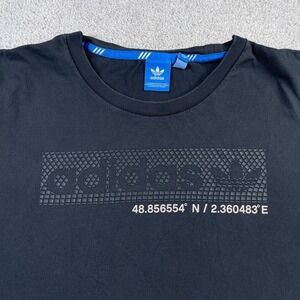 Adidas Shirt Mens XL Black Box Logo‎ Spellout Short Sleeve Cotton Training